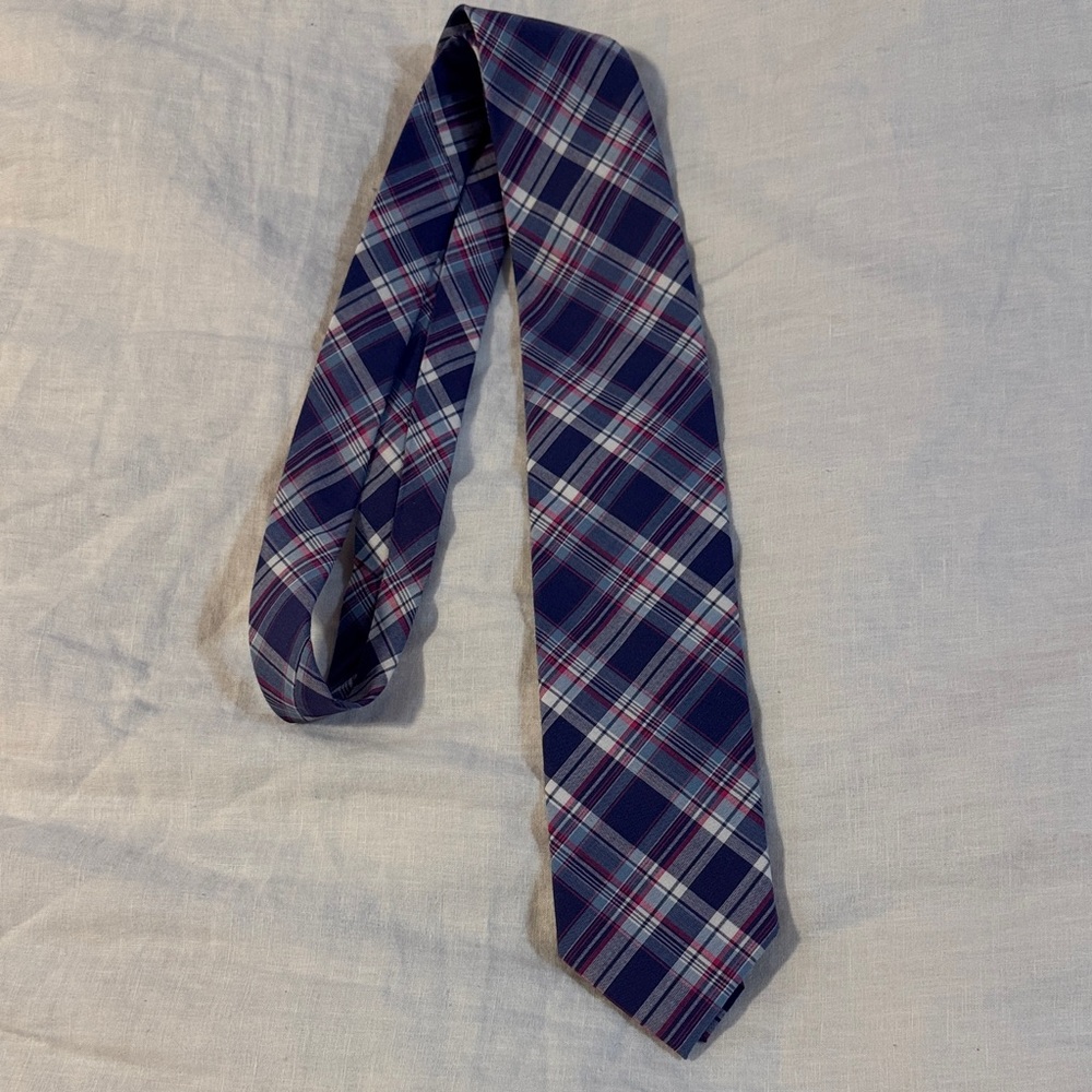 J Crew cotton purple plaid necktie, 2 for 50% off